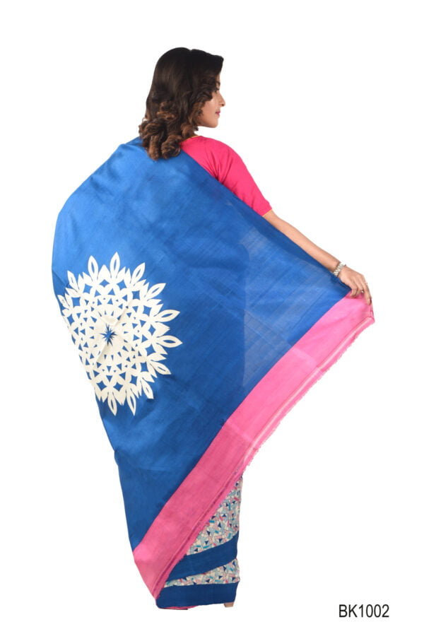 Bishnupuri silk Printed Saree 1 - Image 3