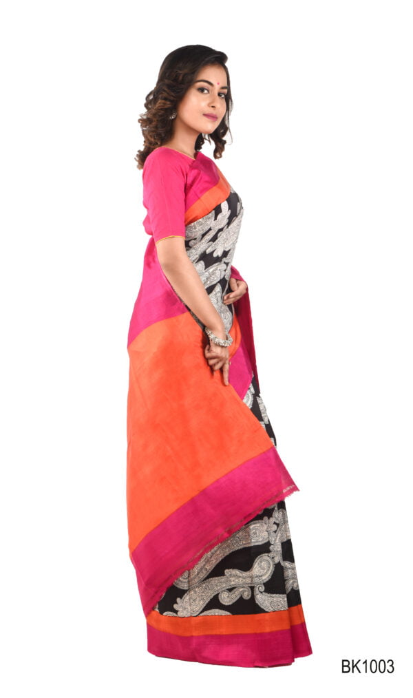 Bishnupuri silk Printed Saree 2 - Image 2
