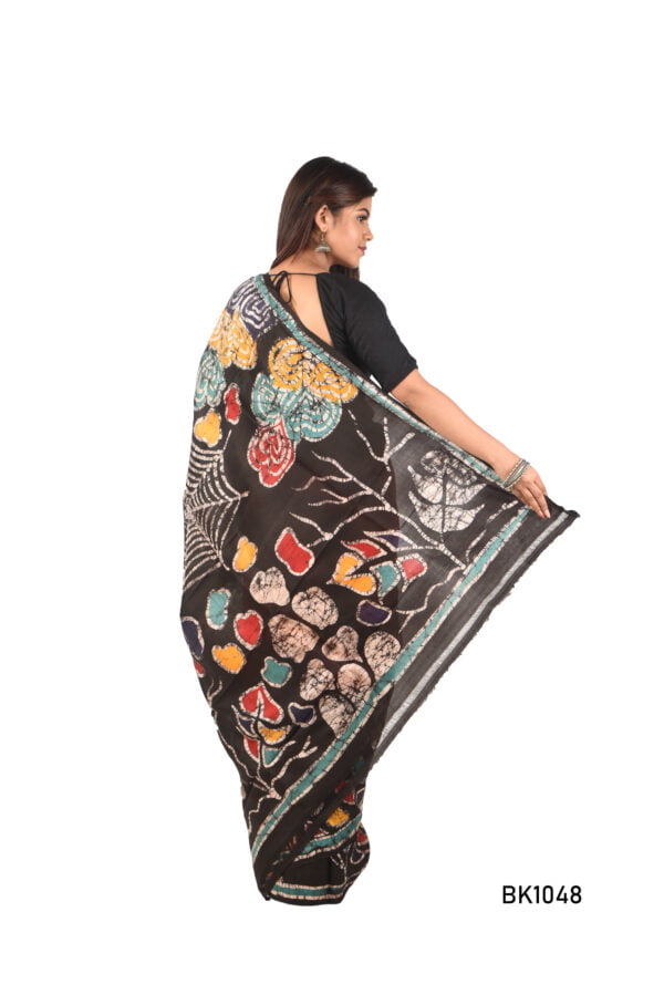 Murshidabad Silk Batik Saree - Image 3
