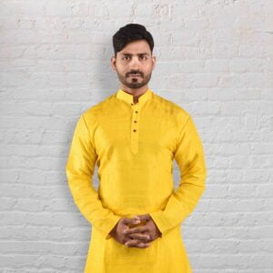 Yellow Khadi Cotton Kurta