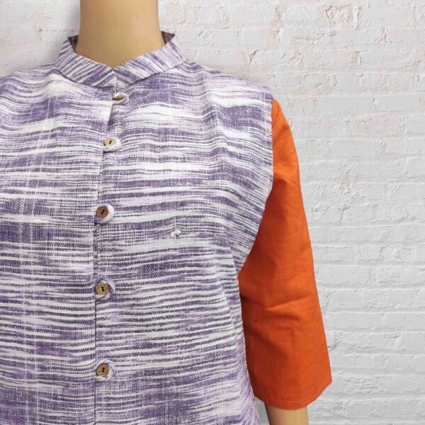 Malaysia Cotton Women's Nehru Jacket - Image 2
