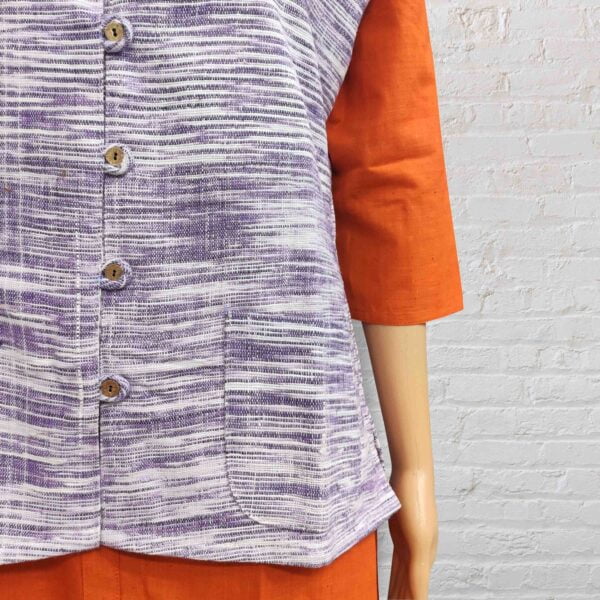 Malaysia Cotton Women's Nehru Jacket - Image 3