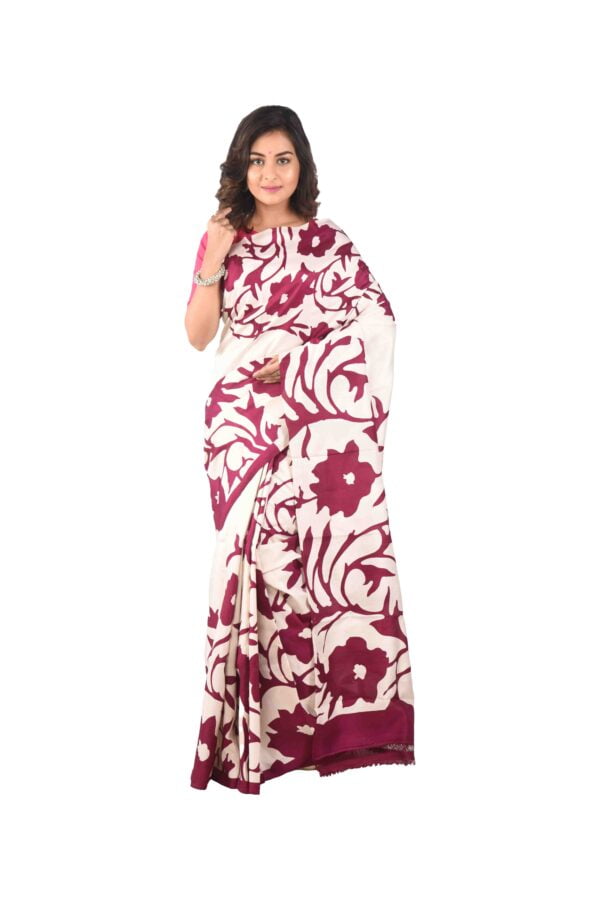 Murshidabad Silk Printed Saree