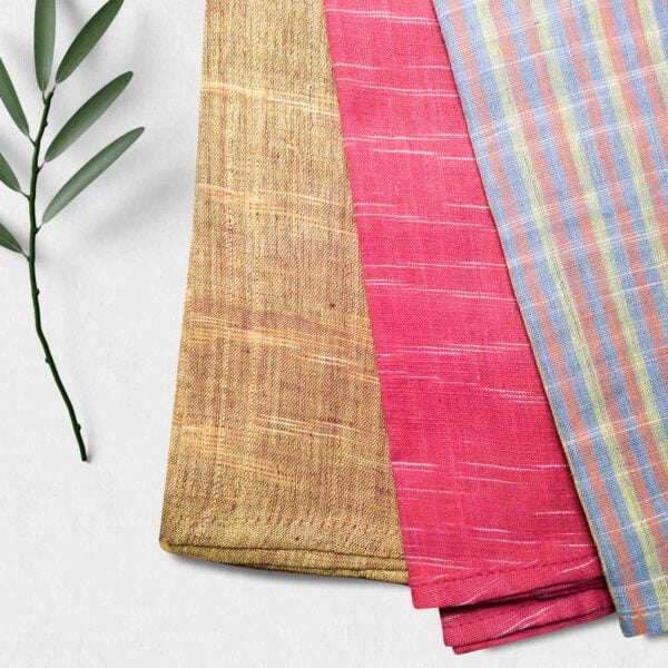 Cotton Handkerchief Double Thread Set of 3 Pcs - Image 2