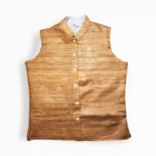 Light Brown Spun Silk Men Jacket