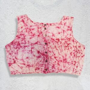 Cotton Batik & Kantha Work Sleeveless Blouse
