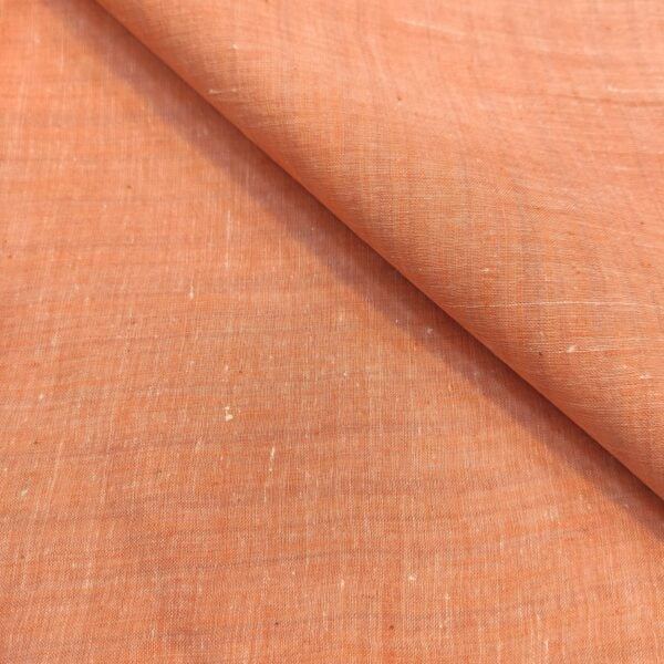 Light Orange And White Shade Muslin Fabric