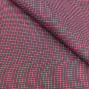 Black And Red Fine Checked Muslin Fabric - 3 mtr