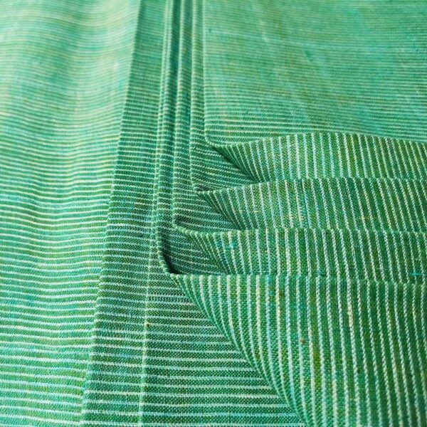 Green And White Stripe Cotton Fabric