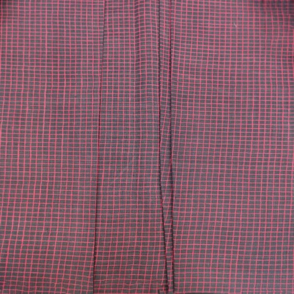 Black With Red Checked Muslin Fabric - Image 2