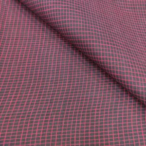 Black With Red Checked Muslin Fabric