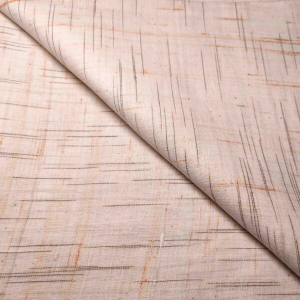 Light Orange Shades With Brown Jharna Pattern Fabric