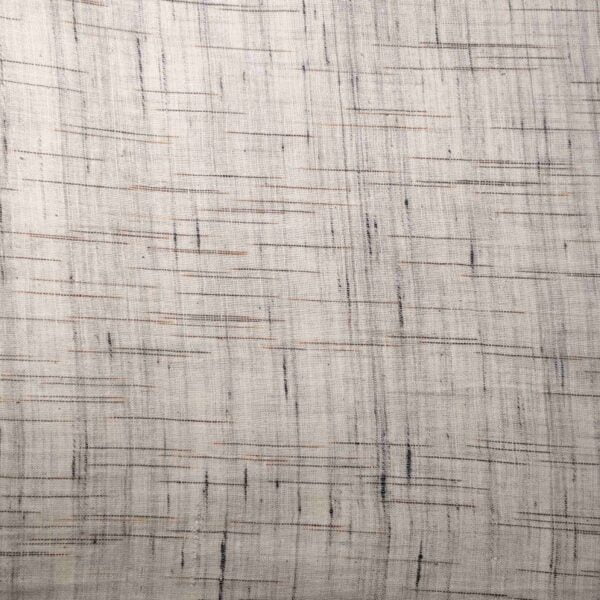 White With Brown And Dark Blue Jharna Pattern Fabric - Image 2