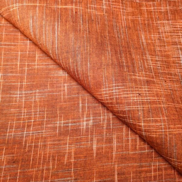 Brown And Orange Jharna Pattern Fabric