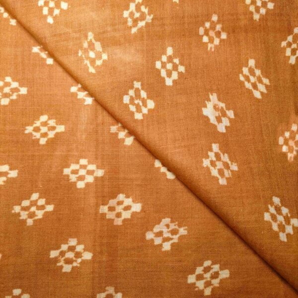 Brown Cotton Printed Fabric