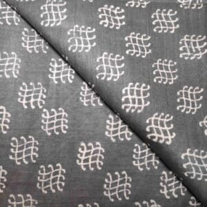Grey Colour Cotton Printed Fabric