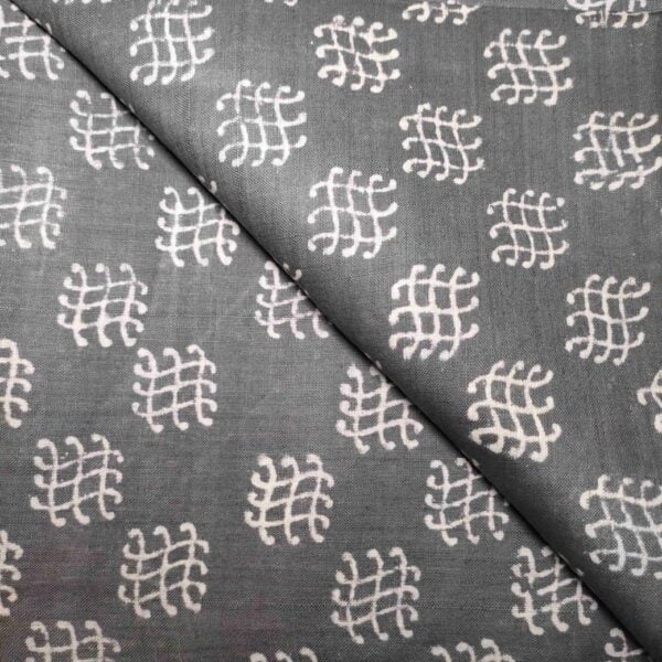 Grey Colour Cotton Printed Fabric