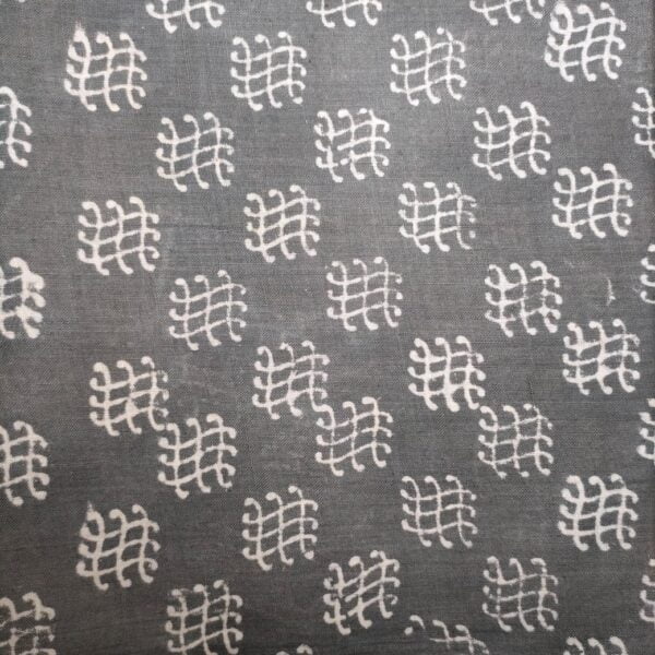 Grey Colour Cotton Printed Fabric - Image 2