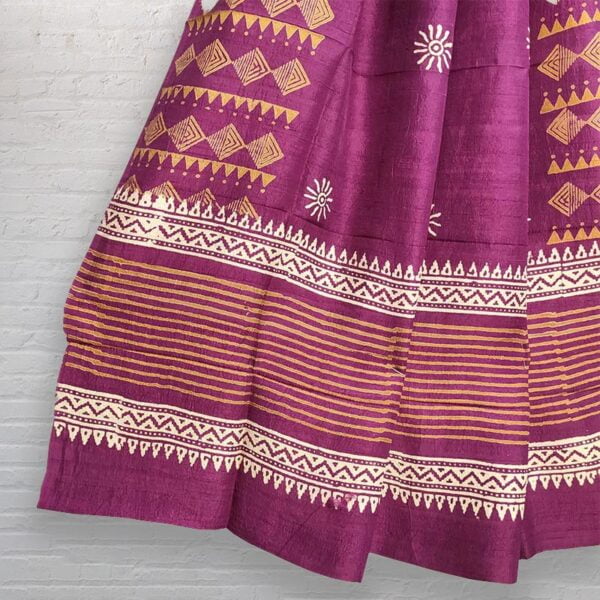 Deep Pink Printed Pure Silk Stole - Image 4