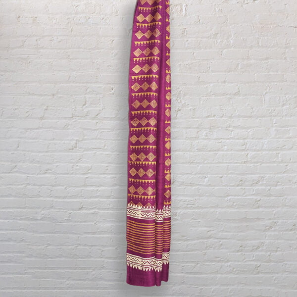 Deep Pink Printed Pure Silk Stole - Image 3