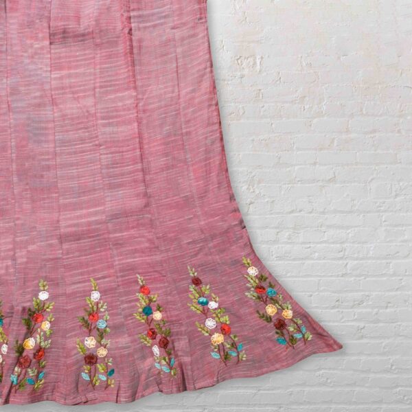 Maroon Jharna Pattern Embroidered Skirt - Image 2
