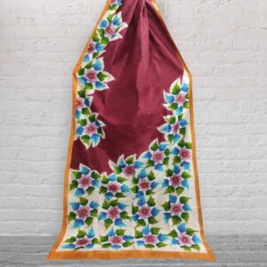Pure Silk Maroon Floral Saree