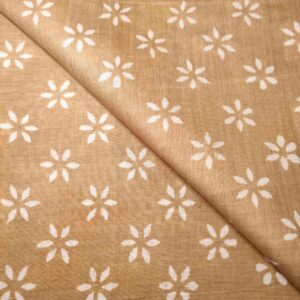 Caramel Colour With White Printed Fabric