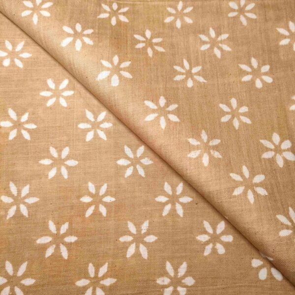 Caramel Colour With White Printed Fabric