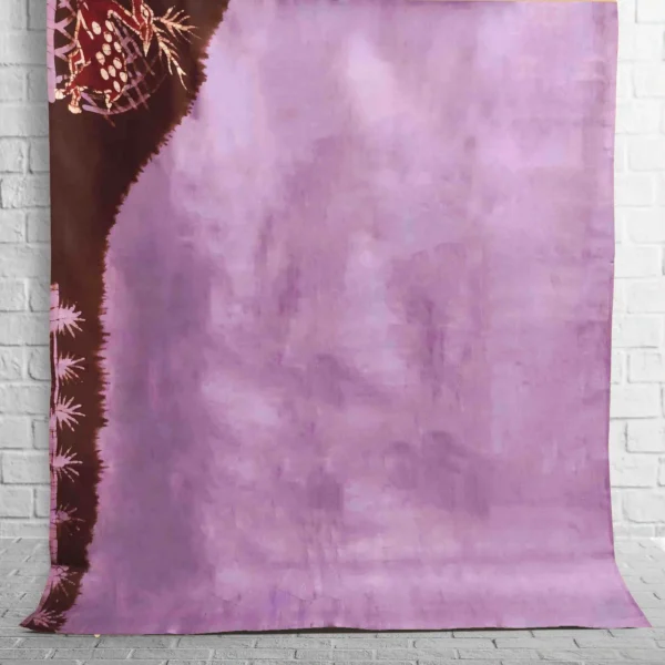 Purple With Maroon Border Silk Batik Saree - Image 3