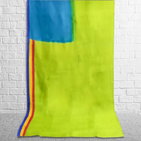 Sky Blue And Parrot Green Silk Figure Motif Saree - Image 3
