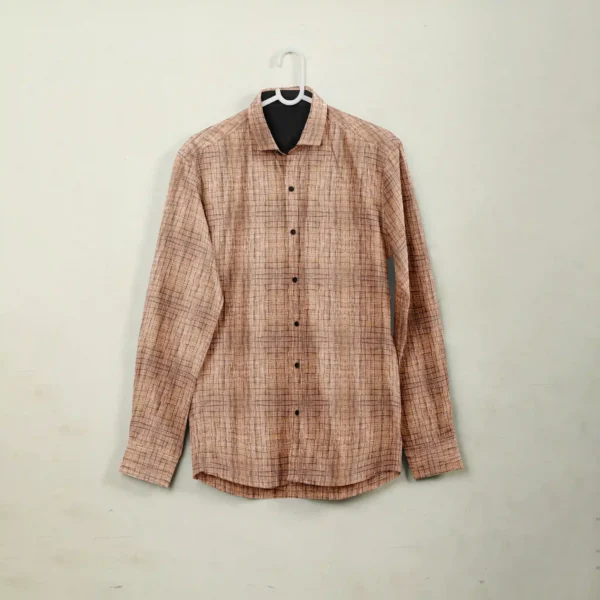 Cotton Brown Jharna Pattern Fabric - Image 4