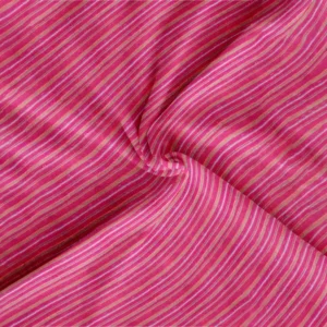 Deep Red With Multicolour Striped Cotton Fabric