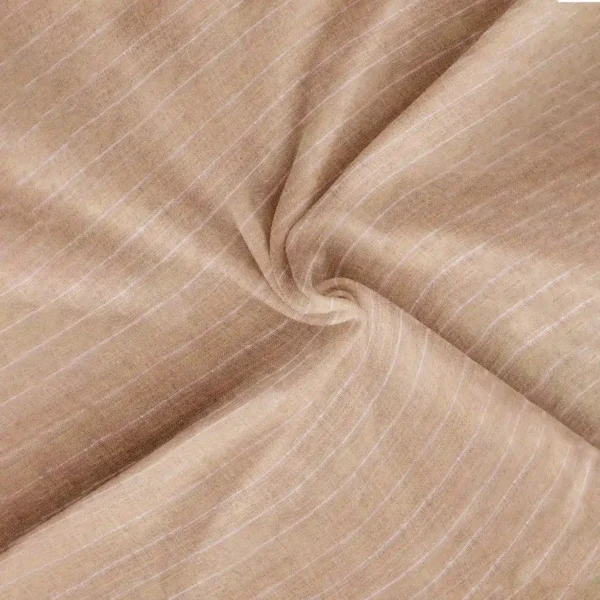 Light Brown With Fine Stripes Cotton Fabric