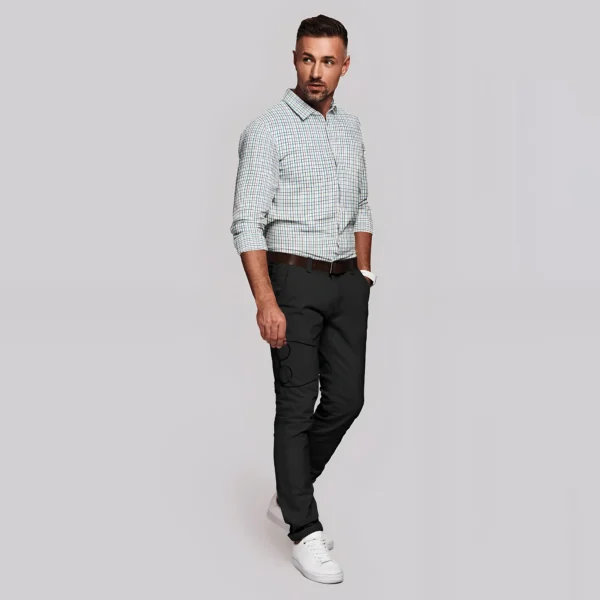 White Multicolour Grid Checked Cotton Full Sleeve Shirt - Image 4