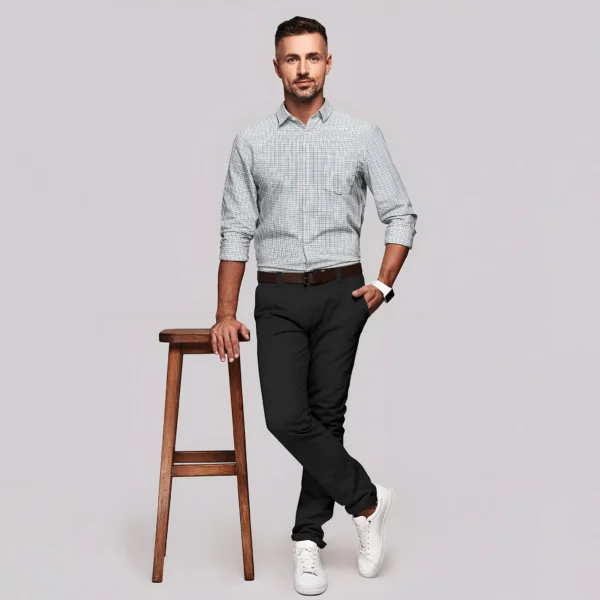 White Multicolour Grid Checked Cotton Full Sleeve Shirt