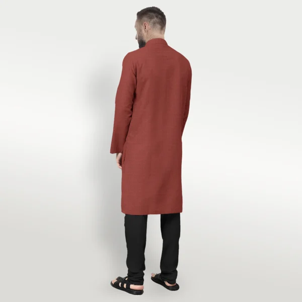 Maroon Cotton Kurta - Image 3