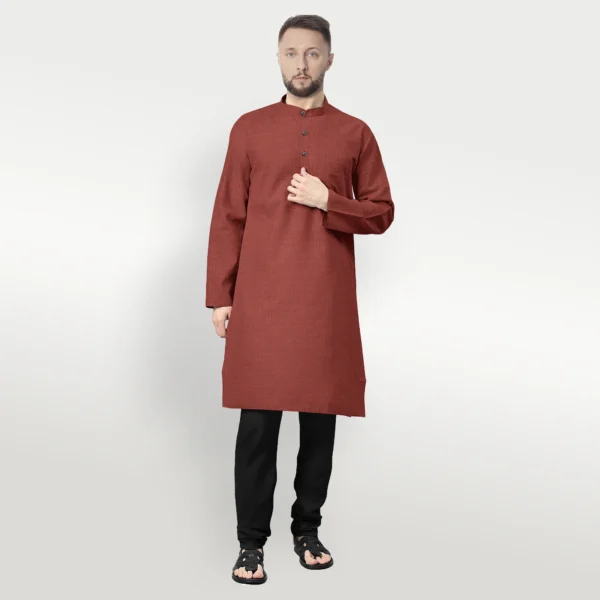 Maroon Cotton Kurta