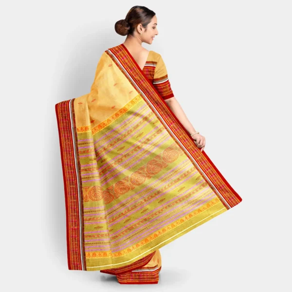 Yellow Body With Resham Kalka Work Baluchari Saree - Image 4