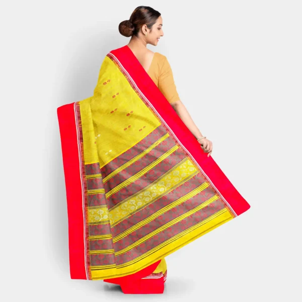 Lime Green Silk Baluchari Saree - Image 4