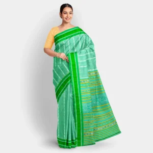 Green Base With White & Yellow Resham Work Colour Garad Saree