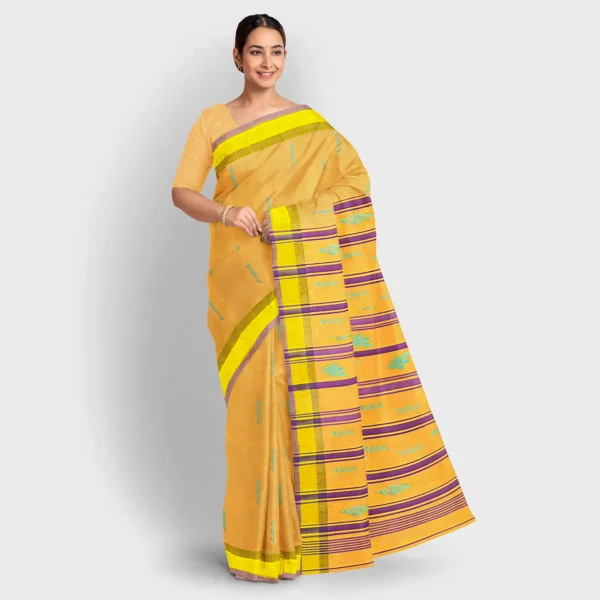 Golden Yellow And Resham Work Garad Saree