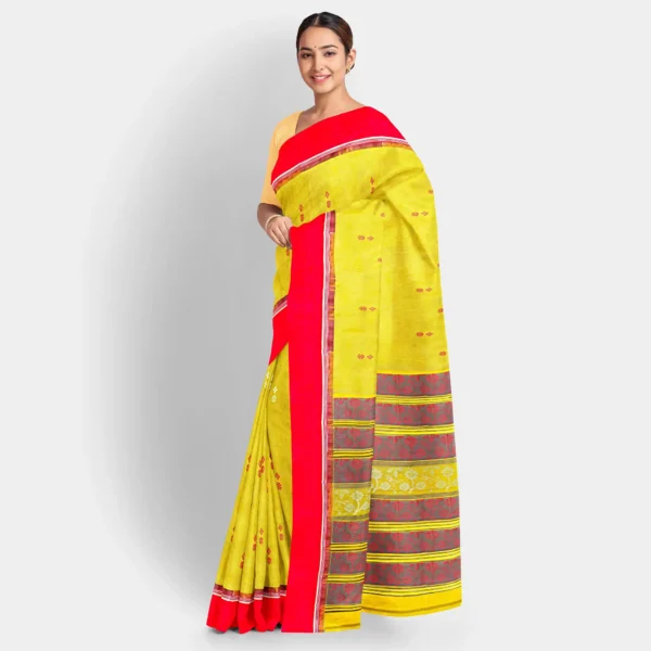 Lime Green Silk Baluchari Saree - Image 2