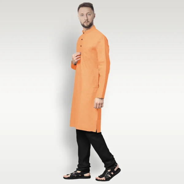 Light Salmon With White Shaded Cotton Kurta
