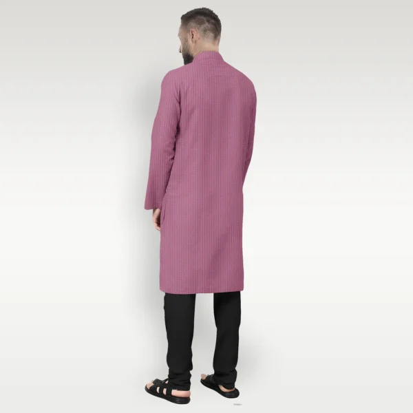 Multicolour Striped Cotton Kurta - Image 3