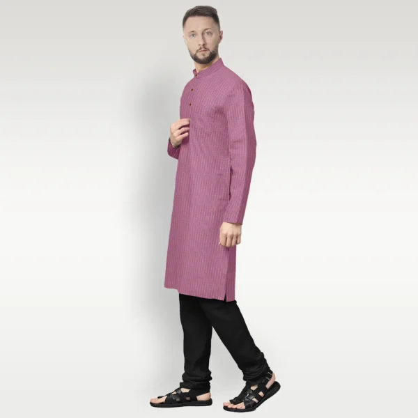 Multicolour Striped Cotton Kurta - Image 2