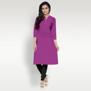 Solid Purple Gachi Tussar Women's Kurta