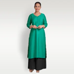 Green Tussar Women's Kurta
