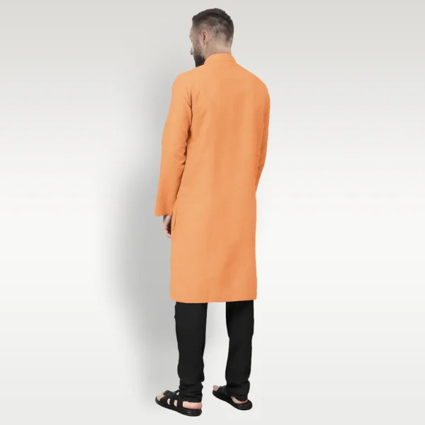 Light Salmon With White Shaded Cotton Kurta - Image 3