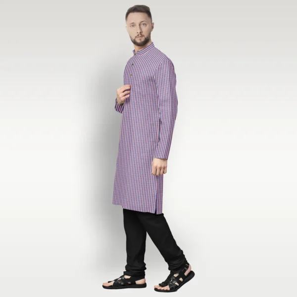 Multicolour Striped Cotton Kurta - Image 2