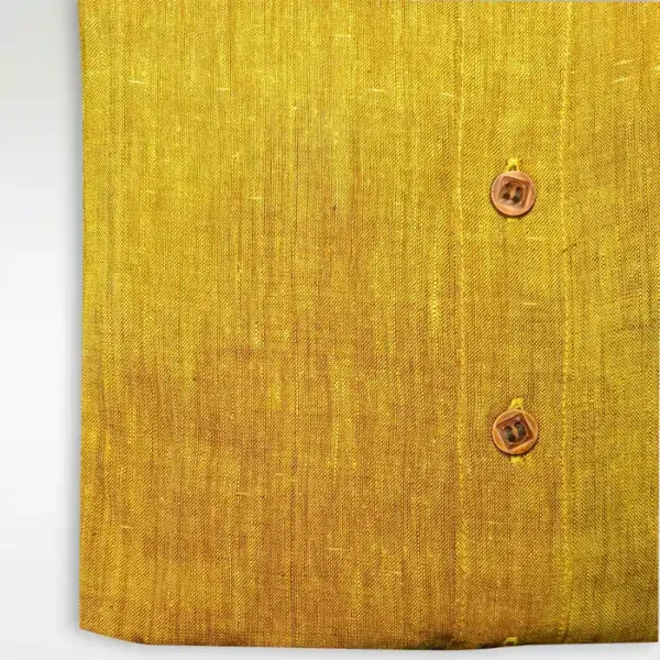 Greenish Yellow & Brown Shaded Cotton Kurta - Image 4
